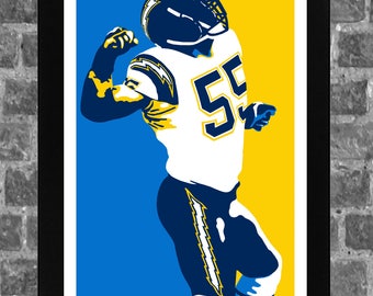 San Diego Junior Seau Portrait Sports Print Art 11x17