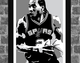 San Antonio Spurs Kawhi Leonard Portrait Sports Print Art 11x17