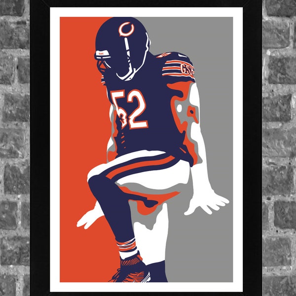 Chicago Khalil Mack Portrait Sports Print Art 11x17