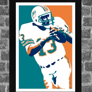 Dan Marino Miami Portrait Sports Print Art 11x17 inches