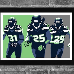 Seattle Legion of Boom Portrait Sports Print Art 17x11