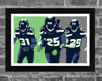 Seattle Legion of Boom Portrait Sports Print Art 17x11