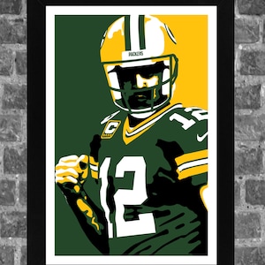 Green Bay Aaron Rodgers Portrait Sports Print Art 11x17