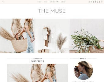 Muse Blogger Template - Responsive Feminine Minimalist Design