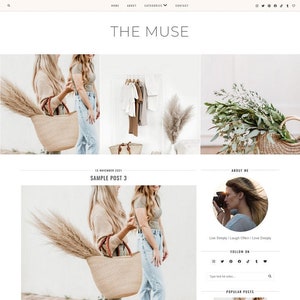 The Muse - Blogger Template - Responsive Modern  Minimalist Feminine blogger template - creativeworkerbee