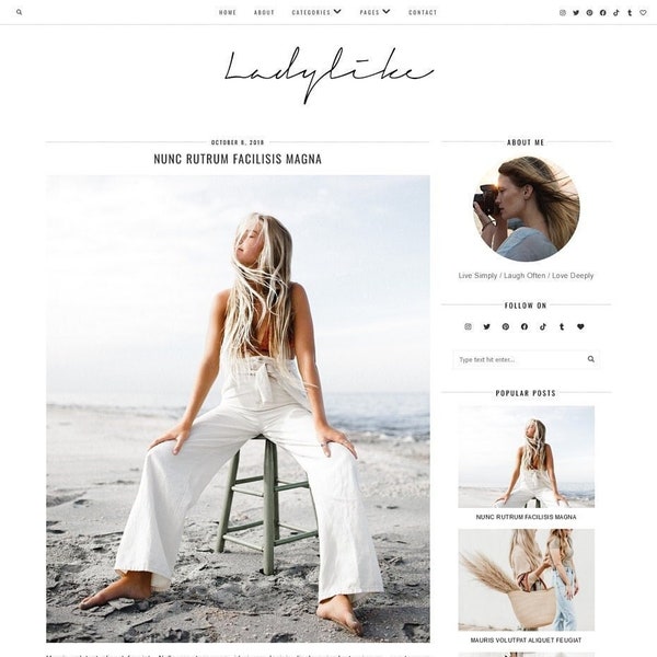 Ladylike - Blogger Template - Responsive Modern Minimalist Blogger Template - creativeworkerbee