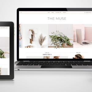 Muse Blogger Template - Responsive Feminine Minimalist Design image 4