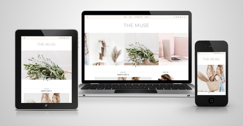 Muse Blogger Template - Responsive Feminine Minimalist Design image 4