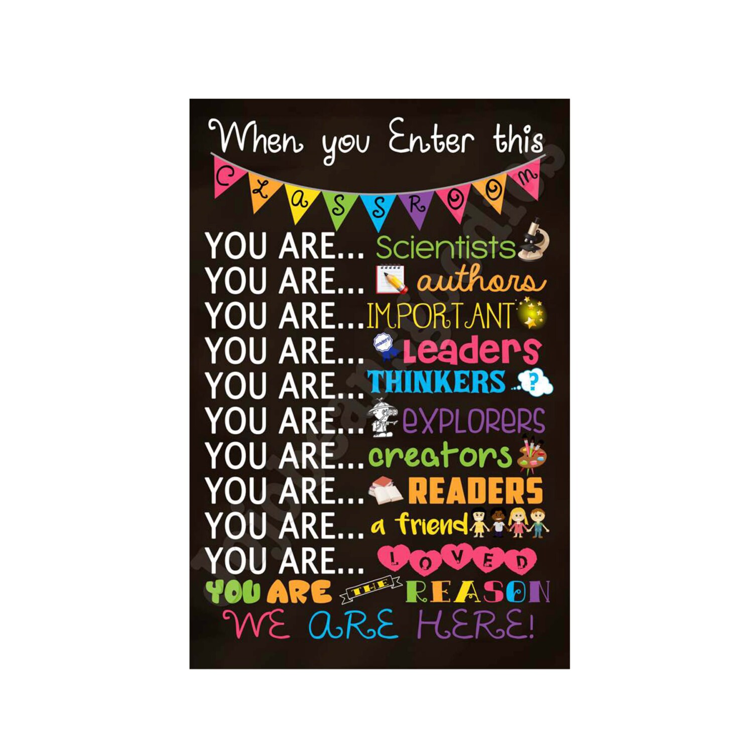 When you enter this classroom sign etsy