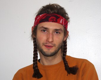 80's WILLIE NELSON BRAIDS bandana headband