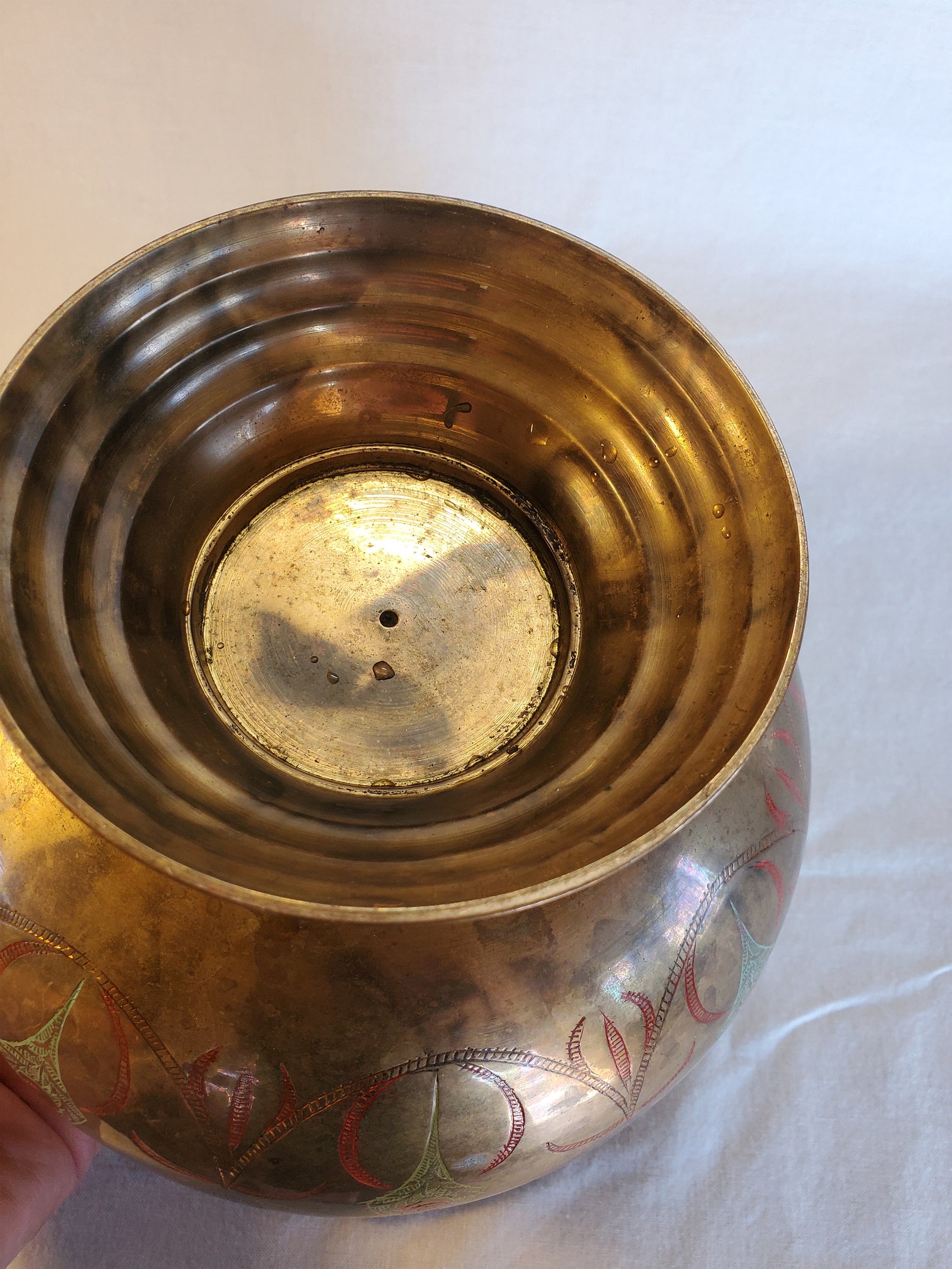 Vintage Large Brass Vase Made in India Brass India Vase With Etsy