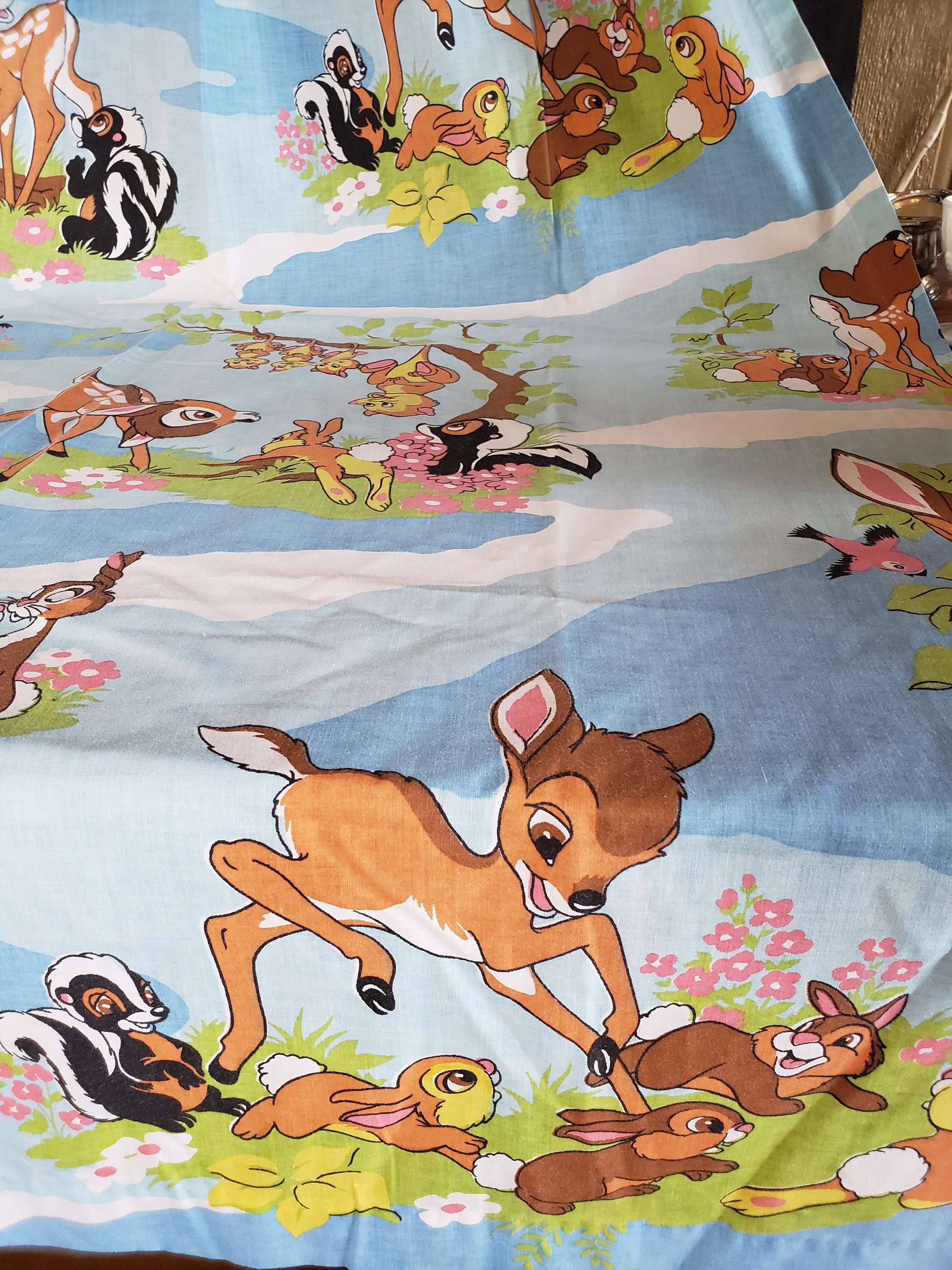 Vintage Disney Bambi Curtain Panels Set of 4 Bambi Curtain Etsy
