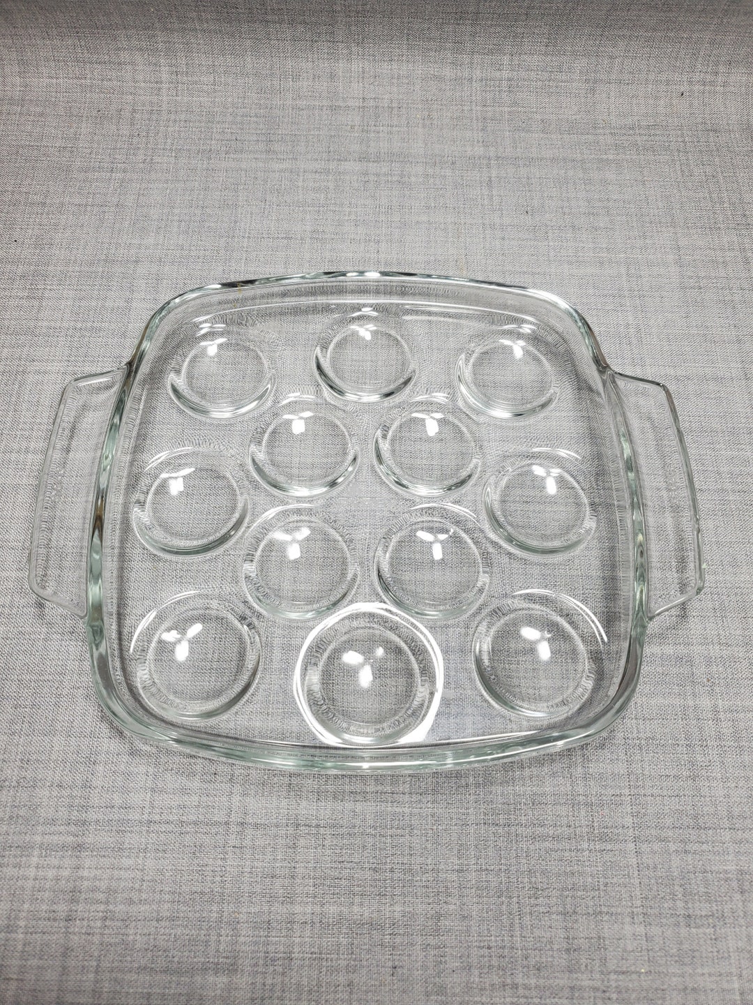Vintage Pyrex France Escargot Plate, Pyrex Clear Glass Escargot Dish ...