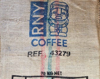 Large Burlap Sack with Organic Coffee Branding, 28 x 36 in.