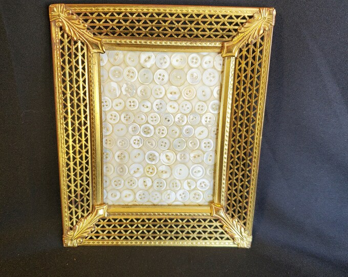 Vintage Brassy Gold Metal Picture Frame With Embossed Edging, Metal ...