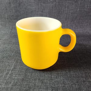Vintage Yellow Milk Glass Mug, Yellow Glass Mug