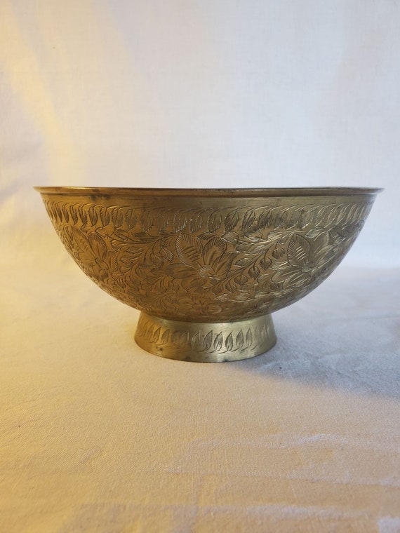 Vintage Brass Bowl Made in India Brass India Bowl With Etsy