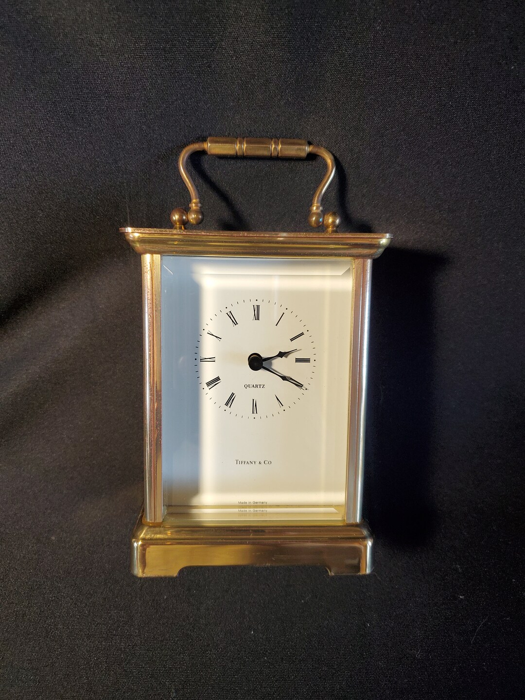 Tiffany & Co. Portfolio Brass Quartz Brass Desk Clock Made in Etsy