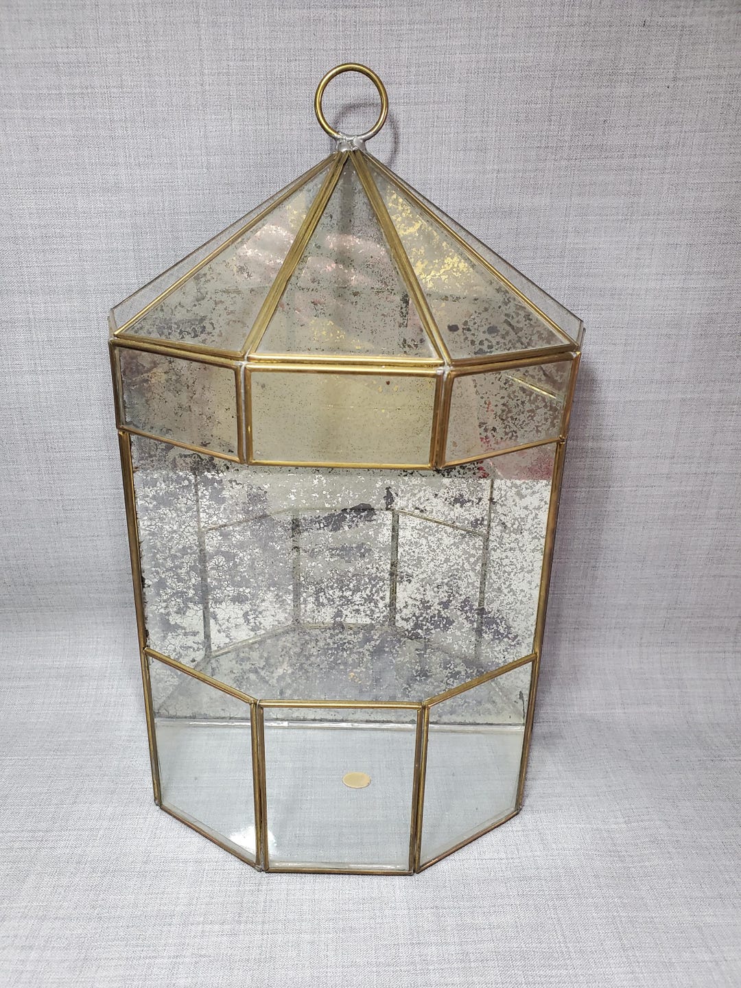 Vintage Brass & Glass Display Cabinet, Glass Display Case, Glass Wall ...