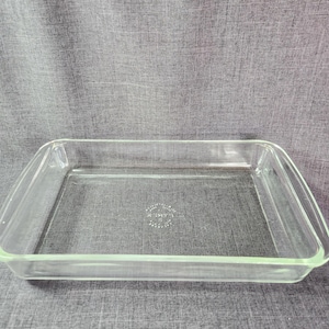 Vintage Pyrex 11 3/4 x 7 1/2 in. Rectangle Casserole, Pyrex Casserole Dish, 1950&#39;s Clear Pyrex Casserole Dish