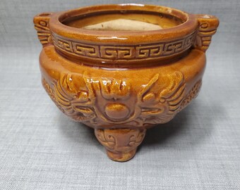 Ceramic Chinese Incense Pot, Ground Alter, 3 1/2 x 4 1/2 in.