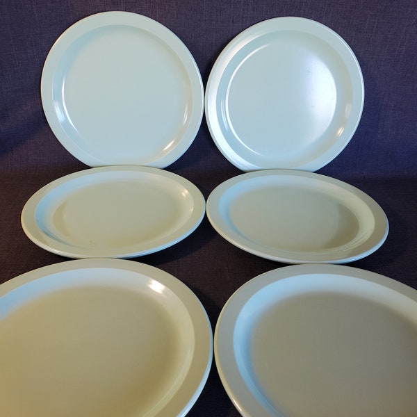 Set of 6 Vintage Mint Green Texas Ware Melamine Plates, Texas Ware Melamine Plates