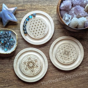 Set of 3: Flower of Life + Sri Yantra + Metatron Stretch Bracelet Beading Boards