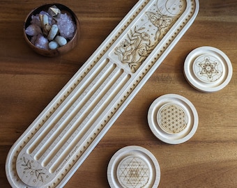 Bundle: Luna Moth Mala Board and 3 Bracelet Design Trays | Made from Solid Maple Wood