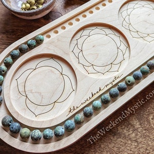 Solid Wood Chakra Mala-Making Board - Counts 108 Beads FOR You!