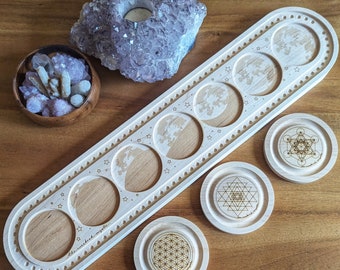 Bundle: Moon Phase Mala Board & 3 Bracelet Trays | They Measure and Count Beads FOR You!