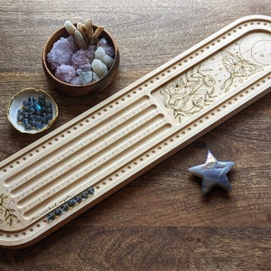 Luna Moth Mala and Bracelet Design Tray - Counts 108 Beads for You! Solid Maple Wood
