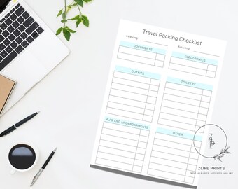 Printable Travel Packing Checklist