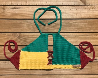 Crochet Peek-A-Boo Halter Top, crochet top, crop top, halter top, boho top