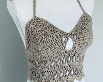 The Lace Bralette, crochet top, crop top, halter top, boho top