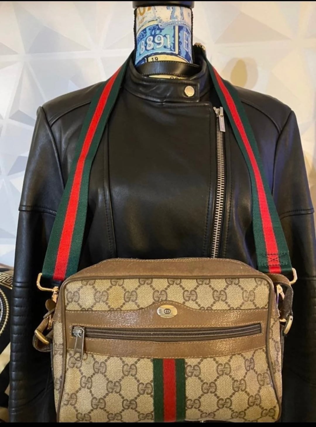 GG Supreme XS Faux Leather Dog Harness in Multicoloured - Gucci