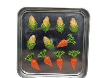 Corn and carrot magnets (11 pieces)