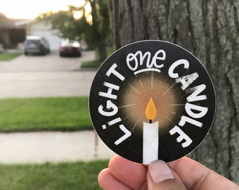 Light One Candle Sticker