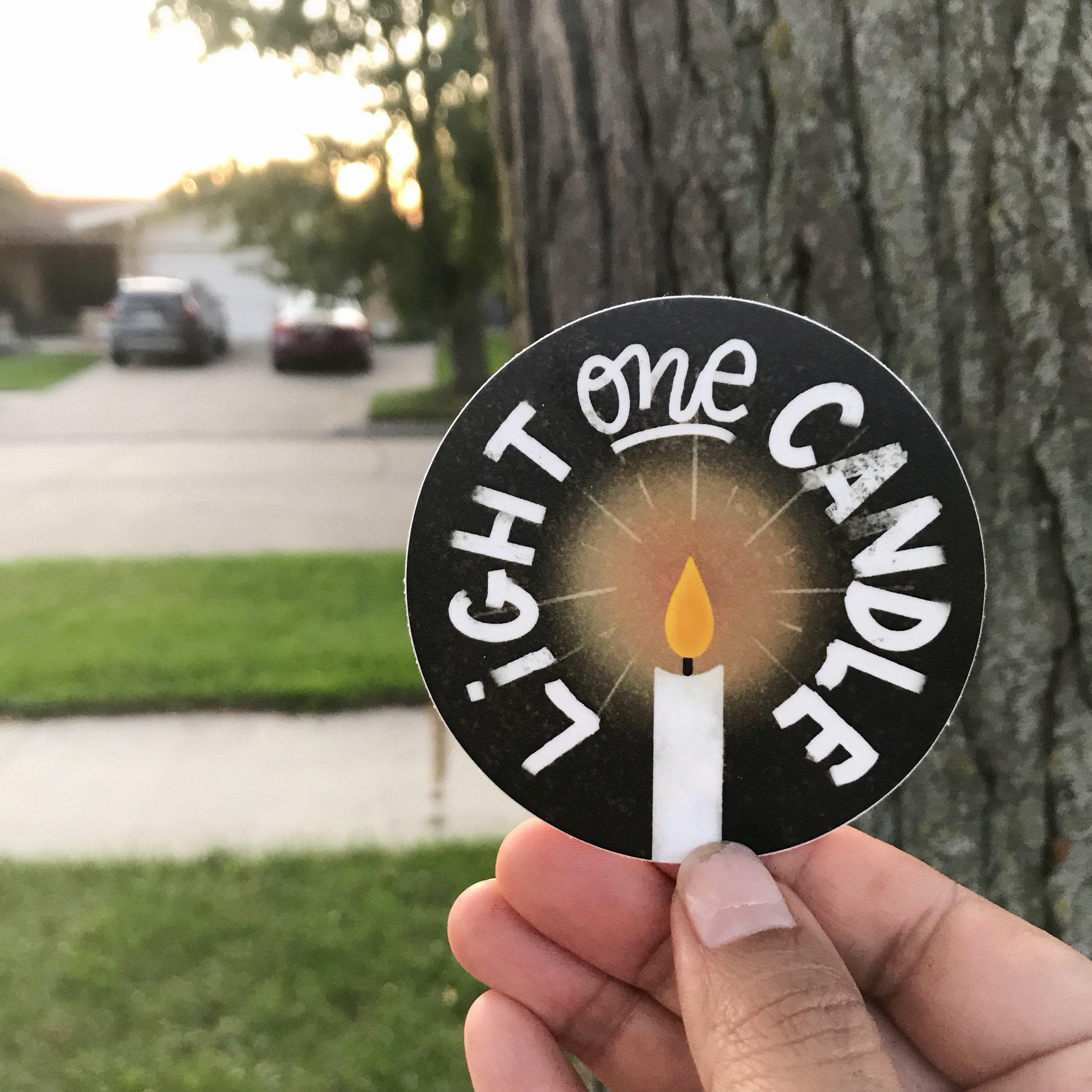Light One Candle Sticker