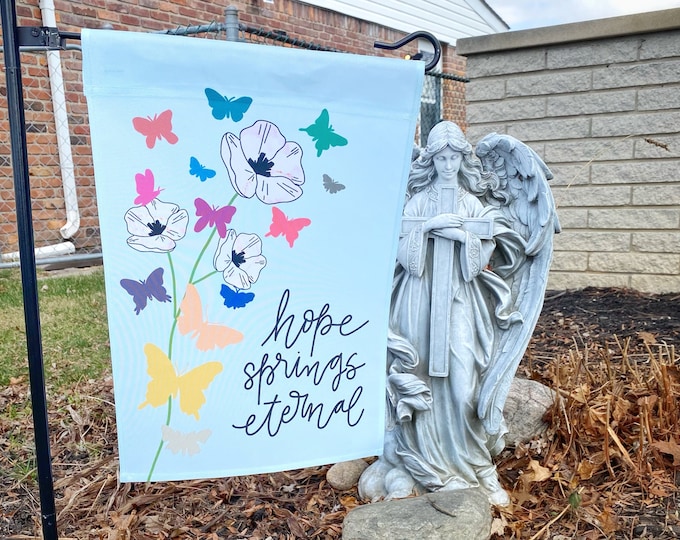 Catholic Decor | Garden Flag | Floral Garden Flag | Catholic Banner | Outdoor Banner
