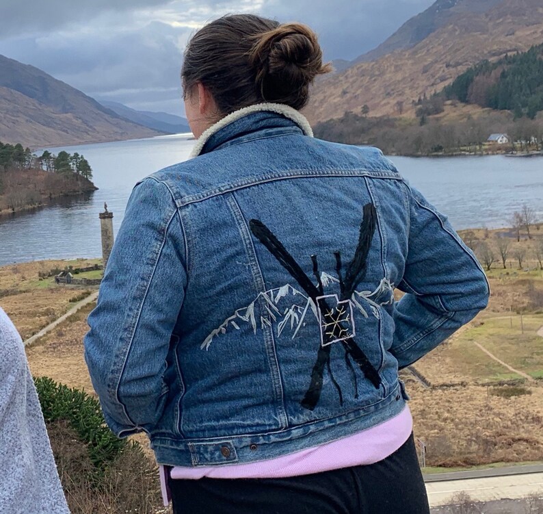 embroidered jean jacket etsy