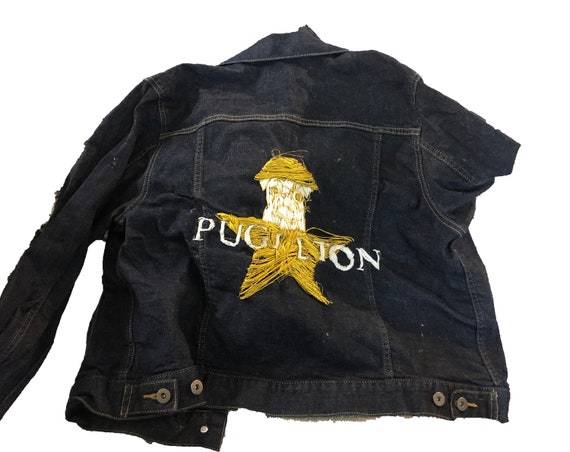 embroidered jean jacket etsy