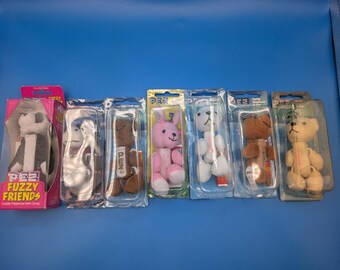 PEZ Plush keychain - Lot of 6 (Plus 1 PEZ Fuzzy Friend