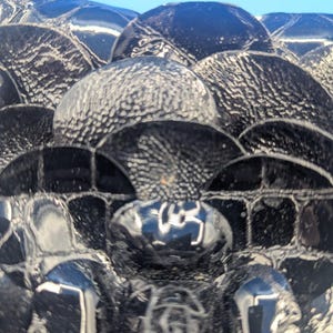 BRIGHTON Rosalie Flower Petal Black Patent Leather Shoulder Bag Purse Chain immagine 5