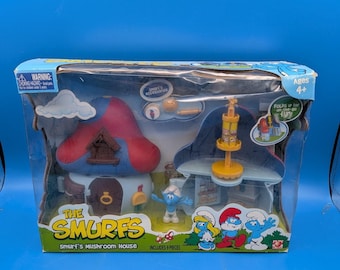 NEW Sealed The Smurfs Smurf's Mushroom House 2008 Jakks Pacific Playset *READ
