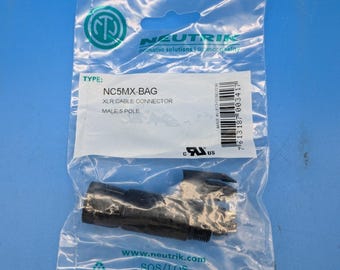 Neutrik NC5MX-BAG - 5 pole male cable connector with black metal housing