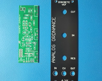 PCB/panel VCF discreto: paso bajo de escritorio/Eurorack DIY de 8 HP: Analog Ordnance