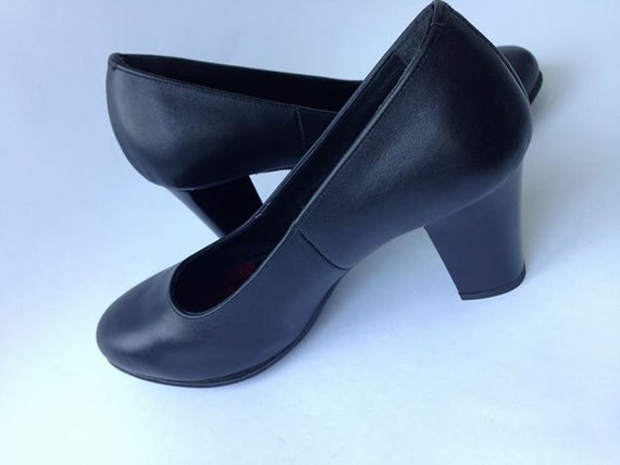 Womens black leather court clearance shoes