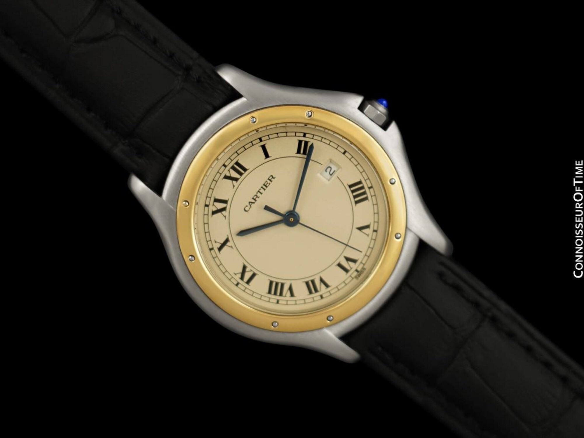 Cartier Cougar Panthere Mens 2 tone Unisex Watch Stainless Steel