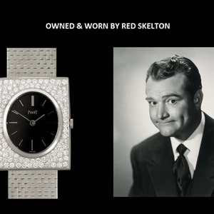 Owned and Worn by Red Skelton - 1970's Piaget Vintage Mens Watch - 18K White Gold & Diamonds
