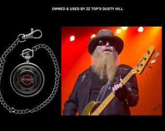 Owned & Used By ZZ TOP'S Dusty Hill - Harley Davidson Chrome Pocket Watch